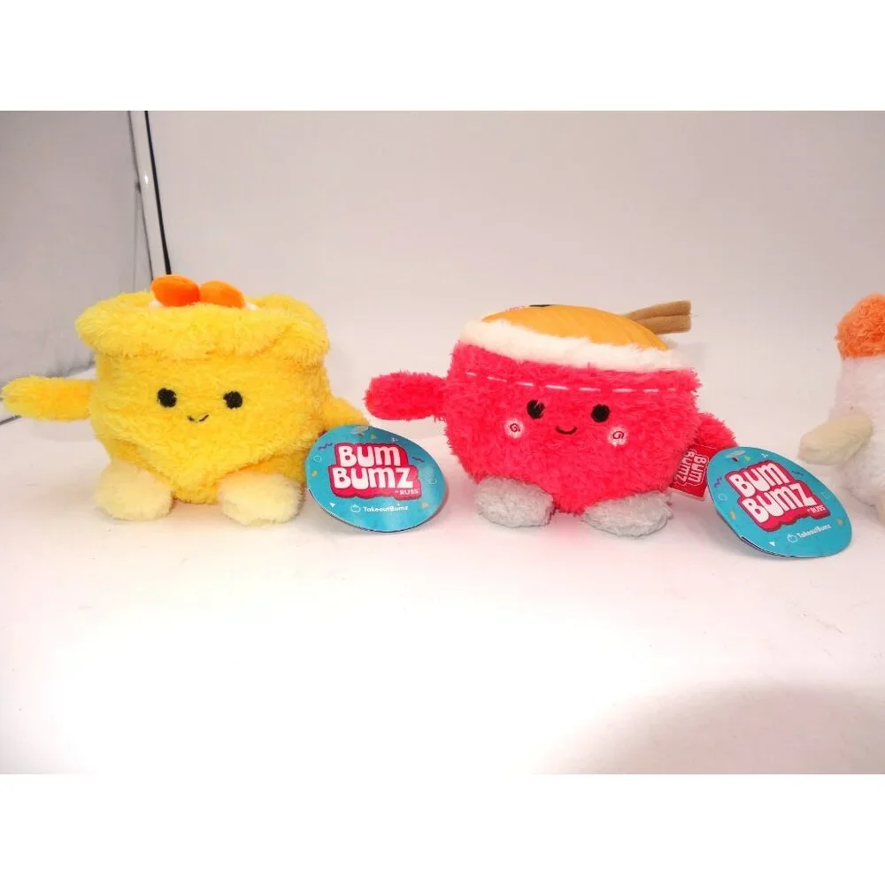 Bum Bumz Seth Sushi Beanbag Plush Takeoutbumz‎ and Rufus and Dylan all NEW